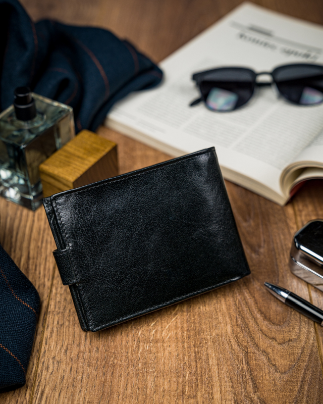 Гаманець чоловічий Pierre Andreus PW-008L-BTU BLACK Гаманець чоловічий Pierre Andreus PW-008L-BTU BLACK